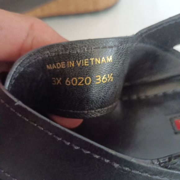 𝅺Prada Platform Wedge Leather criss cross leather sandals size 36.5 - Picture 5 of 14